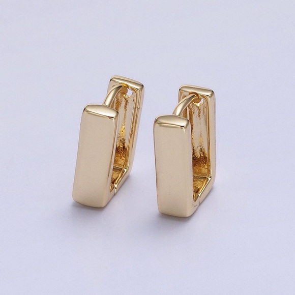 Minimalist square hopp earrings - Picture 4 of 6